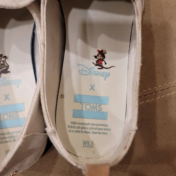 TOMS Disney X Cinderella Gus & Jaq Canvas Slip-on - Sz W9.5 US - Picture 8 of 10
